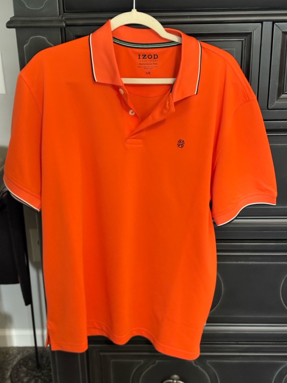 Izod Orange Polo with Contrast Trim